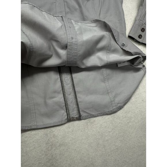 Noble Outfitters Shirt Womens‎ Medium Long Sleeve Button Up Gray Bluegrass Lace - Picture 9 of 10